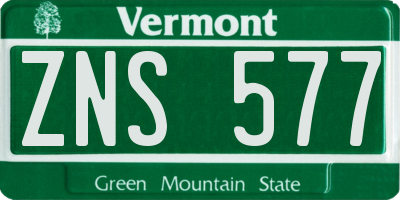 VT license plate ZNS577