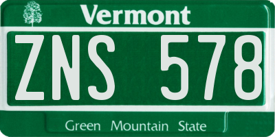 VT license plate ZNS578