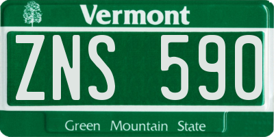 VT license plate ZNS590