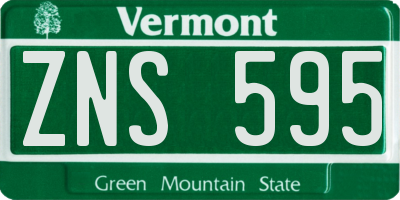 VT license plate ZNS595