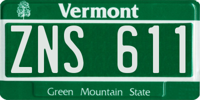 VT license plate ZNS611
