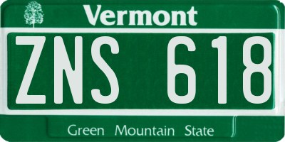 VT license plate ZNS618