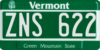 VT license plate ZNS622