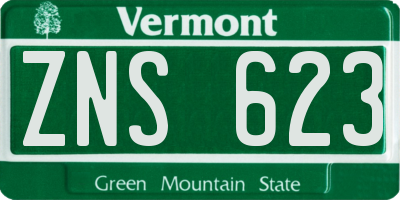 VT license plate ZNS623