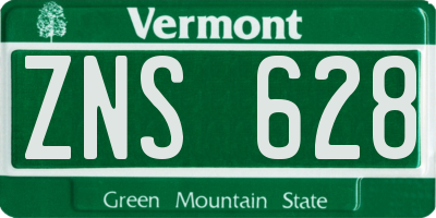 VT license plate ZNS628