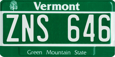 VT license plate ZNS646
