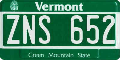 VT license plate ZNS652
