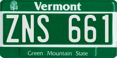 VT license plate ZNS661