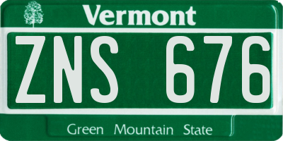 VT license plate ZNS676