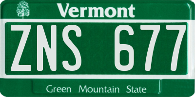 VT license plate ZNS677