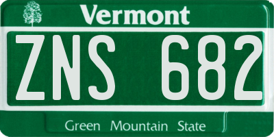 VT license plate ZNS682
