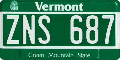 VT license plate ZNS687