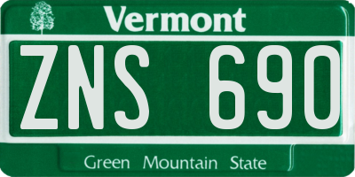 VT license plate ZNS690