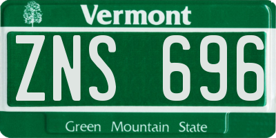VT license plate ZNS696