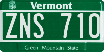 VT license plate ZNS710