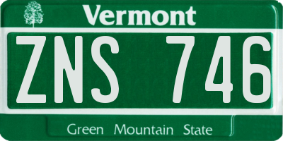 VT license plate ZNS746
