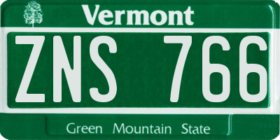 VT license plate ZNS766