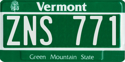 VT license plate ZNS771