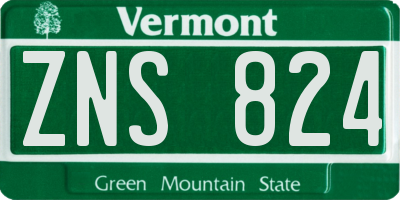 VT license plate ZNS824