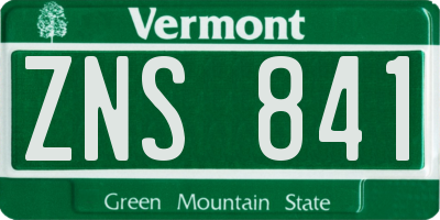VT license plate ZNS841