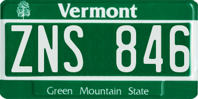 VT license plate ZNS846