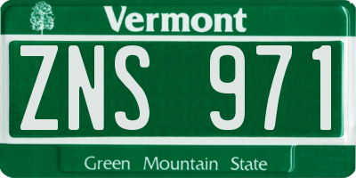 VT license plate ZNS971