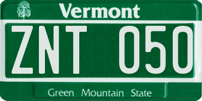 VT license plate ZNT050