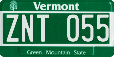 VT license plate ZNT055