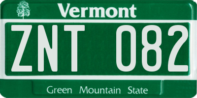 VT license plate ZNT082
