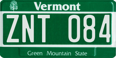 VT license plate ZNT084