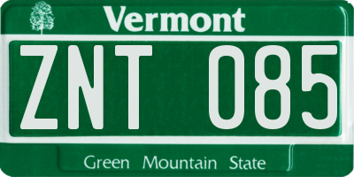 VT license plate ZNT085