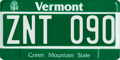VT license plate ZNT090
