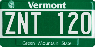 VT license plate ZNT120