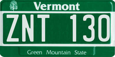 VT license plate ZNT130