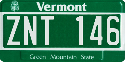 VT license plate ZNT146