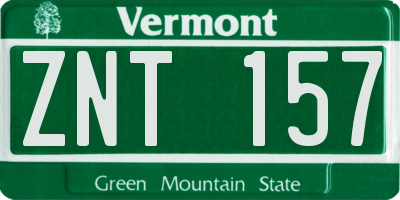 VT license plate ZNT157