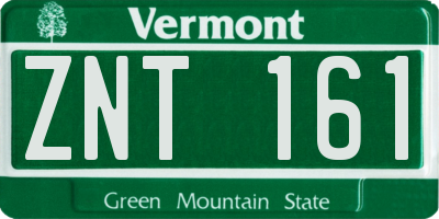 VT license plate ZNT161