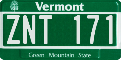 VT license plate ZNT171