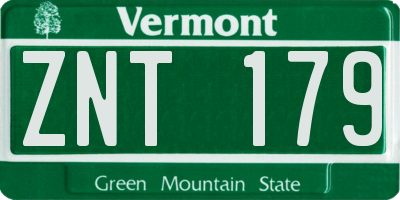VT license plate ZNT179