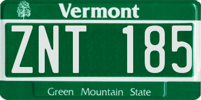 VT license plate ZNT185
