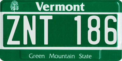 VT license plate ZNT186