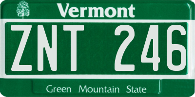 VT license plate ZNT246