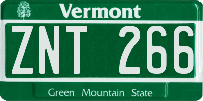 VT license plate ZNT266