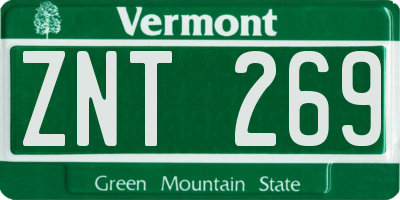 VT license plate ZNT269