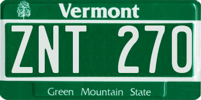 VT license plate ZNT270