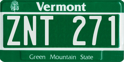 VT license plate ZNT271
