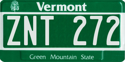 VT license plate ZNT272