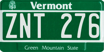 VT license plate ZNT276