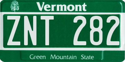 VT license plate ZNT282