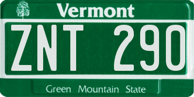 VT license plate ZNT290